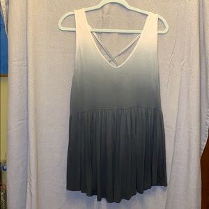 Torrid Ombré babydoll tank with crisscross back